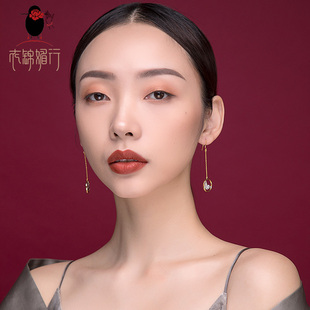 【衣锦媚行·宝钿生花】清音——925银镀金苏博片石假山长耳环