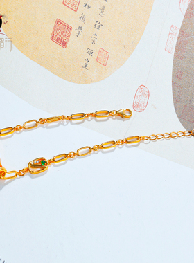 衣锦媚行S925镀金玛瑙竹节手链