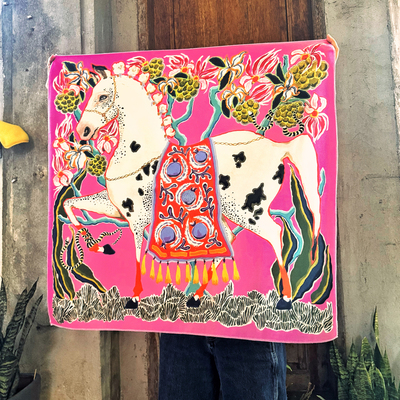 马吉吉自制2026ins马年布艺挂画