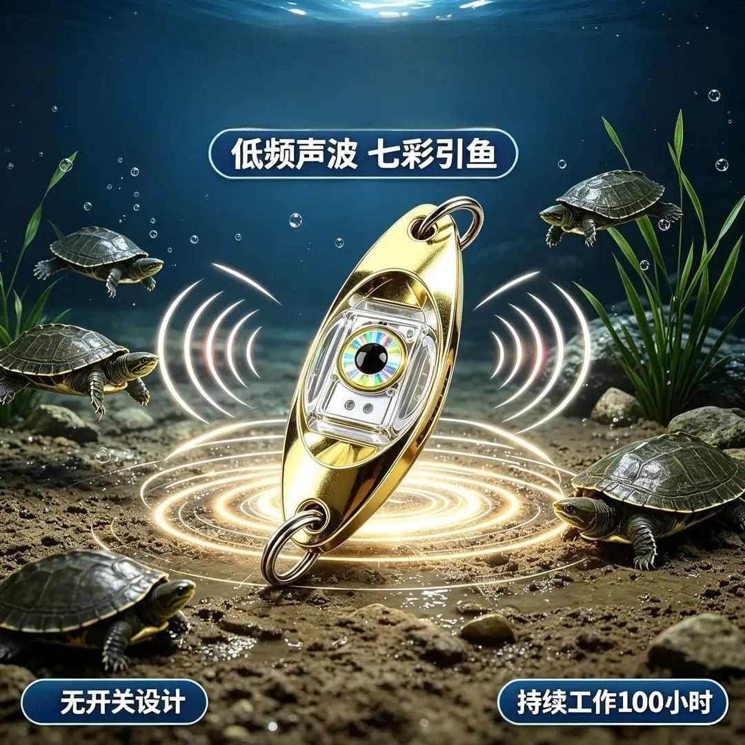 声呐声波诱虾河虾龙虾诱地甲鱼笼灯器水下LED 路亚亮片鳝鱼聚