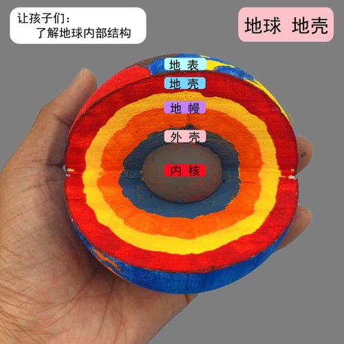 地球内部 结构地心地核手工地理教具器材包diy科学实验地壳模型