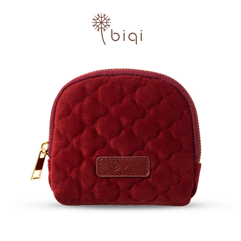 biqi高档丝绒便携首饰盒黄金项链戒指耳环手镯首饰收纳包生日礼物