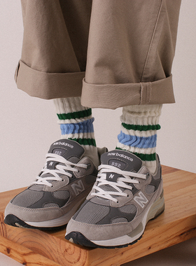 2双装条纹控秋冬季毛巾底加厚保暖cityboy中长筒袜子男女街头潮袜