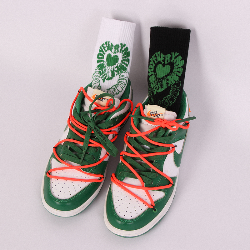 潮牌爱心字母长袜男女