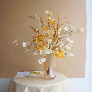 NA家花房秋色复古莫兰迪尤加利叶仿真花客厅摆件摄影艺术装 饰品