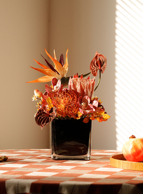 Na家花房新年红色仿真花结婚乔迁喜庆桌花轻奢家居装饰摆件年宵花