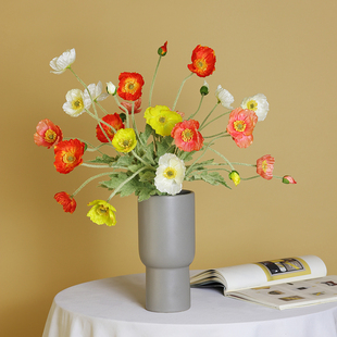 Na家花房ins冰岛虞美人仿真花束房间装 饰野餐摆拍照道具民宿软装