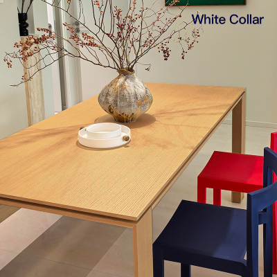 日式原木风餐桌北欧简约实木长方形书桌极简大板桌子白橡木工作台