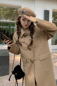 现货 自己工厂生产双面呢 双面羊绒大衣外套女185-9959-P290-K438图片