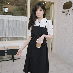 假两件拼接衬衫连衣裙女小众设计新年衣服春装2025年新款爆款裙子图片