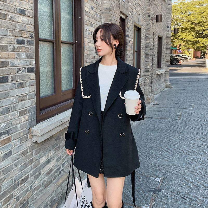现货 70毛双面羊绒大衣毛呢外套女185-9928-P220-K378图片