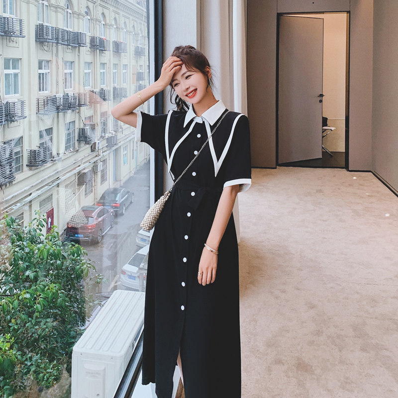 现货 数据炒鸡好黑白拼不褪色连衣裙317-MY8888-P105-K158图片