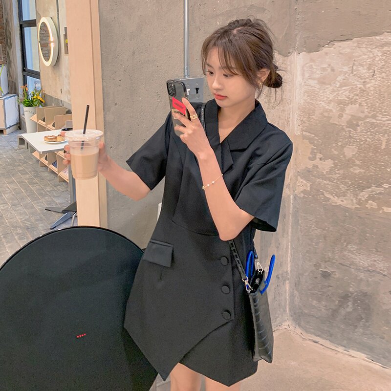 现货夏季减龄短袖西装外套连衣裙317-MY8872-P100-K148,女装连衣裙,浙宝185