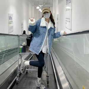 现货 牛仔兔毛内胆羊羔毛外套女185-9986-P185-K268图片