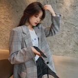 现货格子春装百搭休闲直筒小西装外套西服317MY1905-P105-K168，女装西装，浙宝185