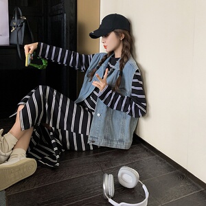 现货 连衣裙套装女两件套185-9902-P155k238T恤P75k128马甲P80图片