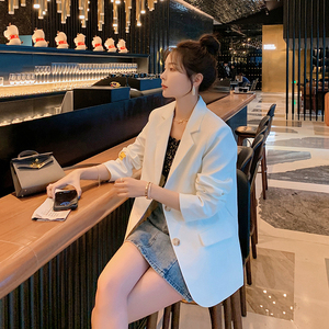 现货2022春装新款贴标小西装外套女白色西服317-MY811-P115-178图片