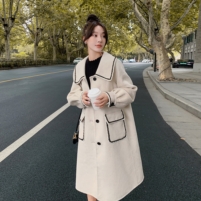 现货70毛双面呢羊绒毛呢大衣女185-9932-P270-K438,女装毛呢外套,浙宝185