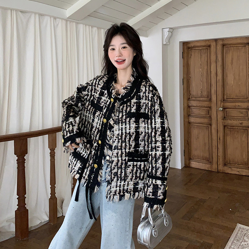 法式气质名媛小香风外套女2025春季新款设计感超好看短款流苏上衣,女装短外套,浙宝185