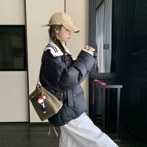 现货 90绒 针织拼接娃娃领小个子羽绒服185-9001-P290-K458图片