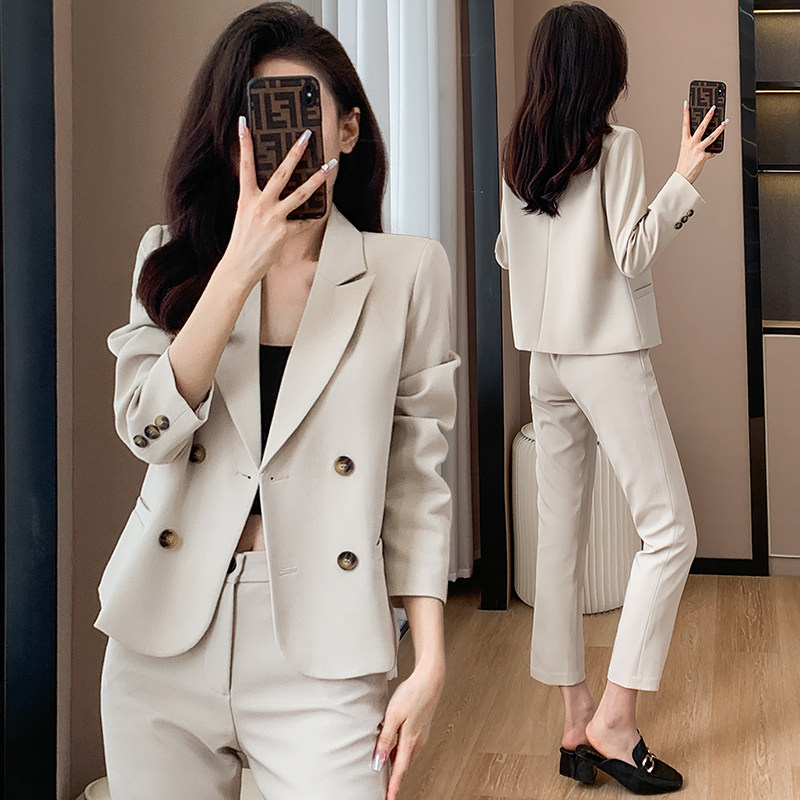短款西装套装女2026新款高级感职业气质女神范小个子西服外套春秋