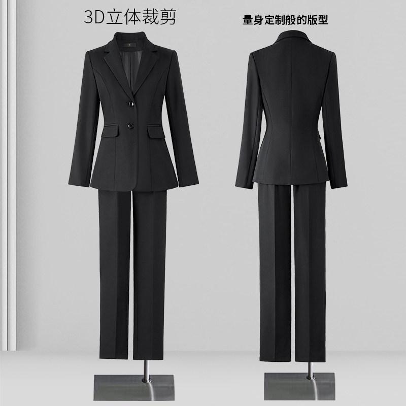 正装女套装大学生教资面试正装高级感职业女士小个子黑色西装外套