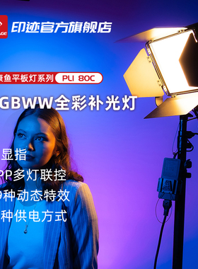 iFootage印迹 LEDP80C 补光灯主播直播室内拍照抠像采访平板摄影灯方形面便携柔光灯珠宝美食拍摄网红美颜灯