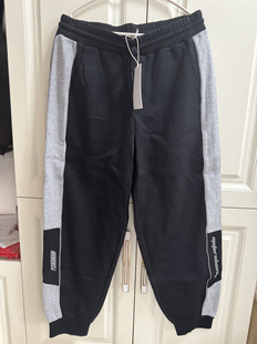 运动男针织裤 宽松束脚休闲长裤 拼接针织跑裤 中华美特斯男春秋卫裤