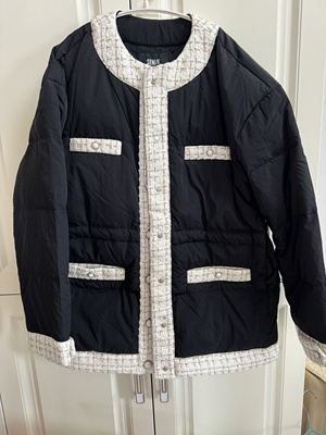 森马女羽绒服圆领中长款