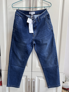 腰绳松紧复古锥形裤 舒适弹力牛仔休闲裤 春夏季 国货美家男牛仔裤