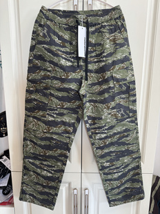 弹力宽松迷彩抽绳松紧裤 束脚直筒长裤 子 春秋休闲男士 国货美家男裤