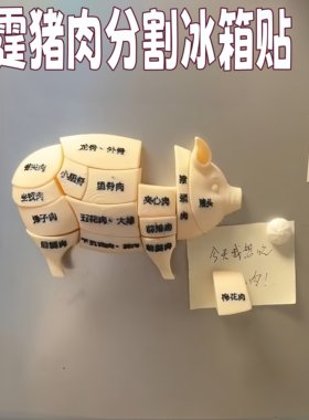 雷霆猪肉分割冰箱贴3d打