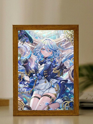 芙宁娜原神周边灯光画二次元手办创意小夜灯发光画海报立牌礼物