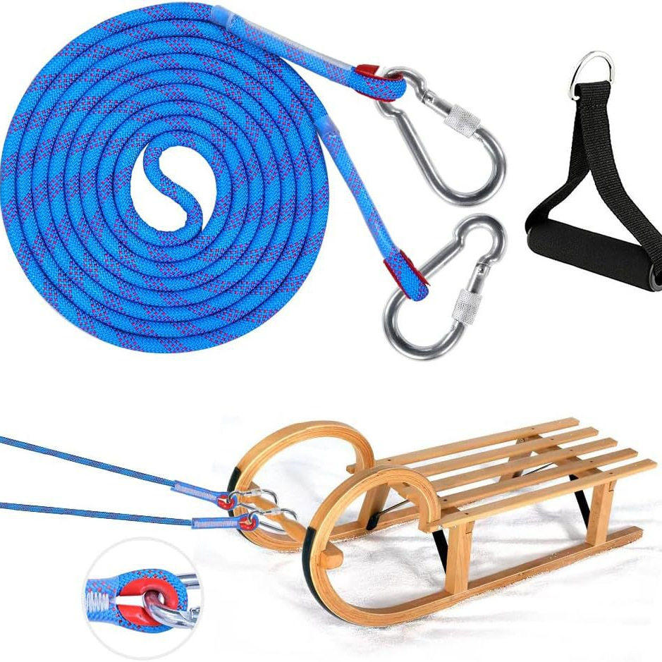 雪橇绳套装 登山攀岩速降绳 带登山扣 拉力绳套装配件泡棉把手,户外/登山/野营/旅行用品,滑雪配件,淘宝优惠券,粉丝福利购,淘宝优惠卷