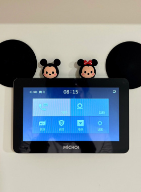 创意米奇玄关可视对讲门铃米奇妮耳朵遮挡装饰品遮丑神器卡通摆件