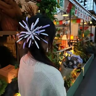 【彩色烟火】烟花发夹可发光扭扭棒手工diy材料跨年新年发饰边夹