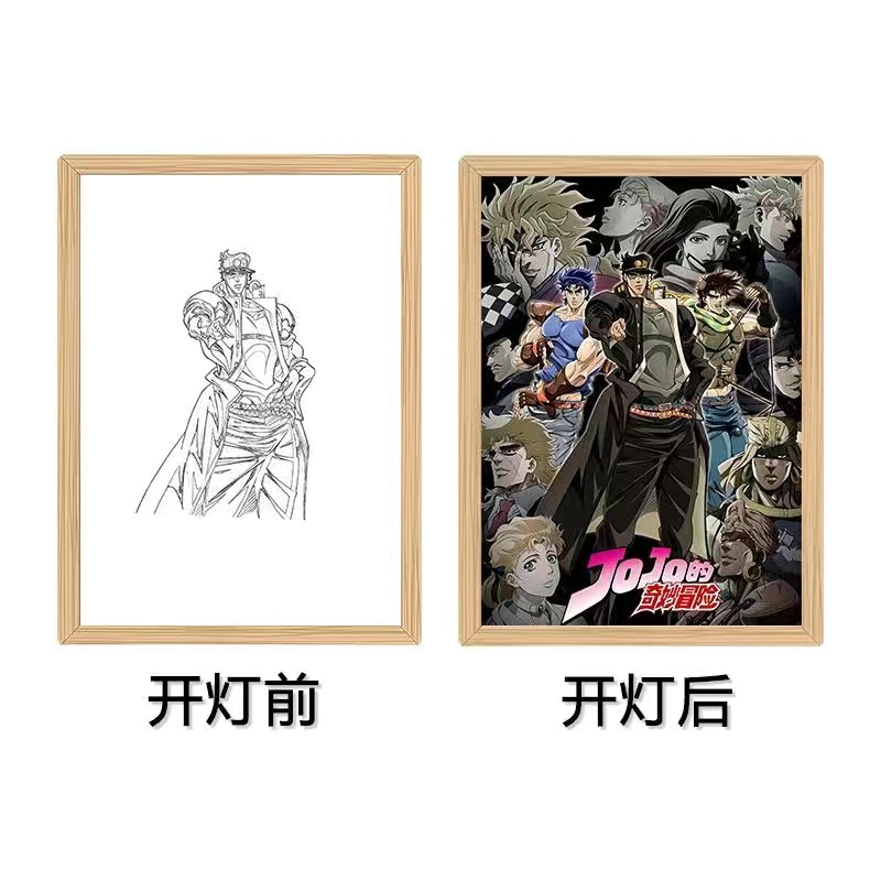 JOJO的奇妙冒险灯光画承太郎空条徐伦东方仗助布兰度周边相框灯