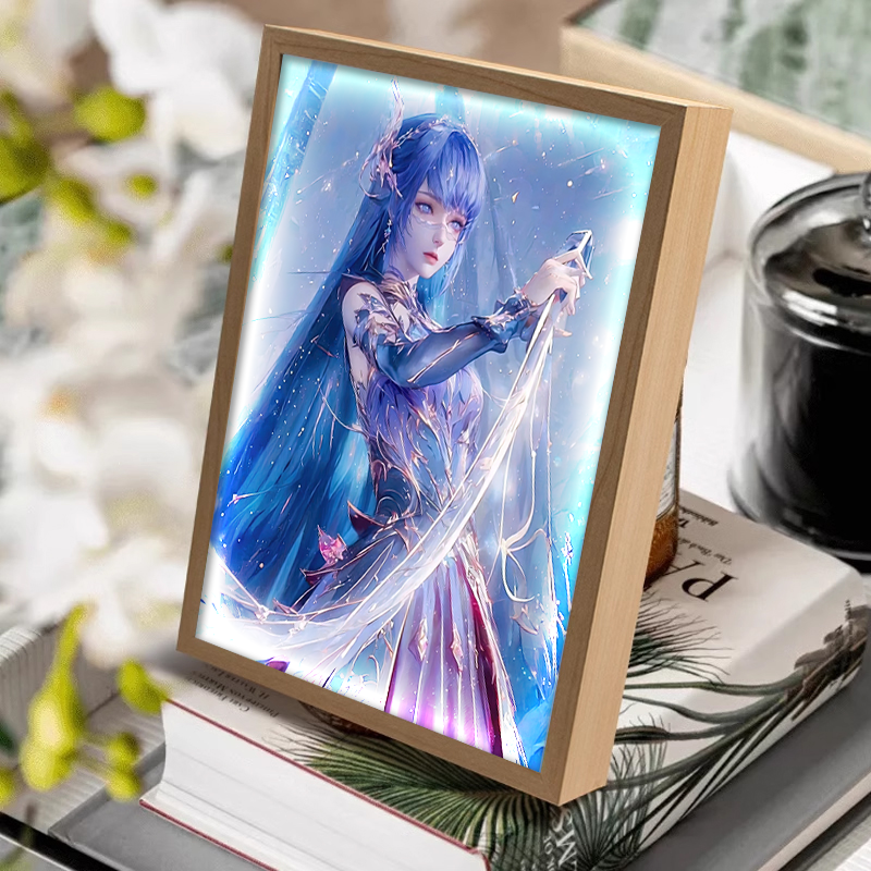 神印王座灯光画圣采儿周边海报立体相框挂画小夜灯龙皓晨手办灯画