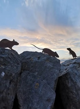 户外庭院金属老鼠摆件创