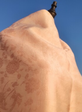 天丝提花富贵鹤兰垂坠飘逸茶服汉服透气自然古典花型染色款19145