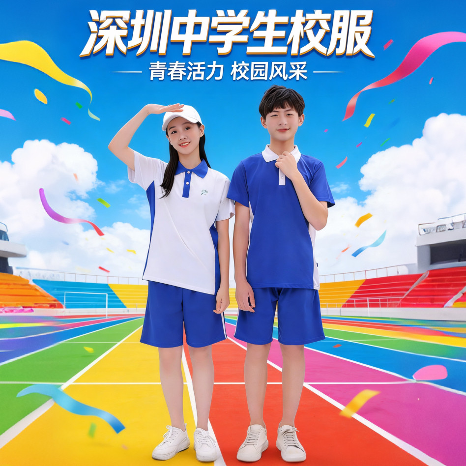 深圳统一校服中学生运动套装夏季短袖薄款长裤短裤夏衣男女校服裤