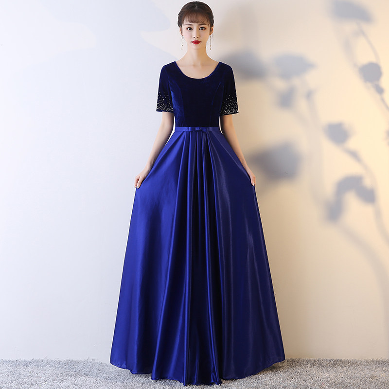 合唱指挥礼服女2023新款现代长款优雅显瘦独唱中老年大合唱演出服