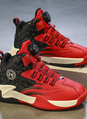 奥莱品牌儿童篮球鞋童鞋秋冬季新款男童中大童红色本命年加绒棉鞋