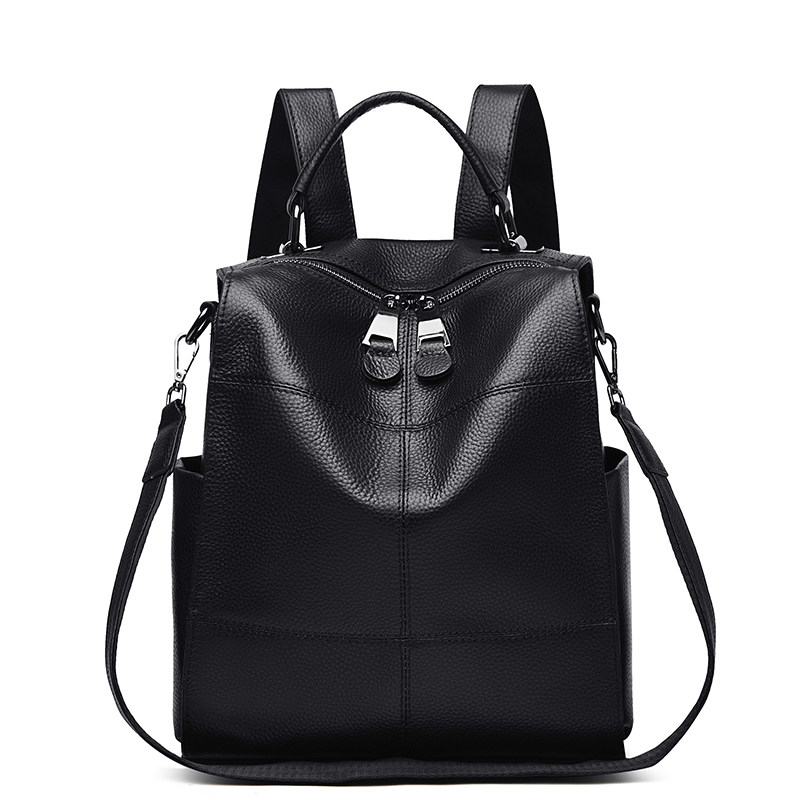 头层牛皮真皮双肩包女简约大容量旅行背包通勤牛皮包,箱包皮具/热销女包/男包,双肩背包,淘宝优惠券,粉丝福利购,淘宝优惠卷