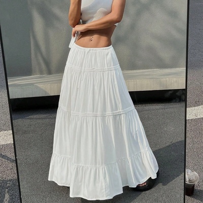 白色半身裙百搭休闲蛋糕裙女