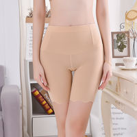 Seamless safety pants for women to prevent exposure in summer, thin base layer without curled edges, high-waisted and belt-cinching safety shorts and underpants in one thumbnail 2