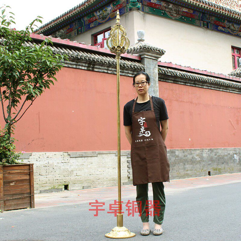 纯铜九股禅杖  9股禅杖 佛堂寺院落地摆件