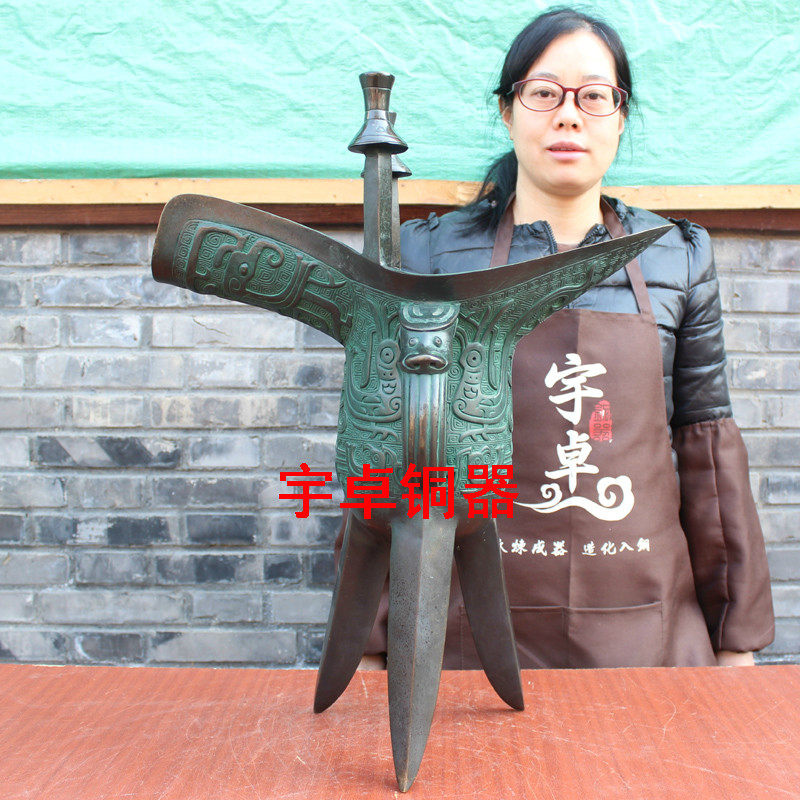 宇卓铜器 纯铜爵 黄铜爵 开业礼品 家居办公室工艺品摆件