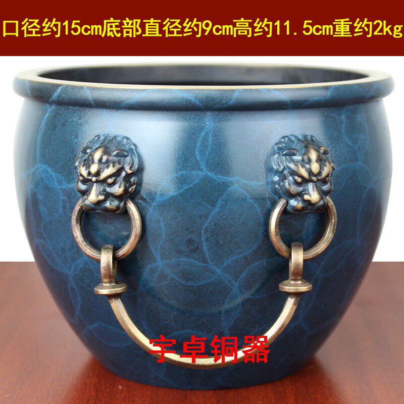宇卓 仿古纯铜水缸 故宫铜缸 鱼缸 聚宝盆风水摆件工艺品收藏礼品