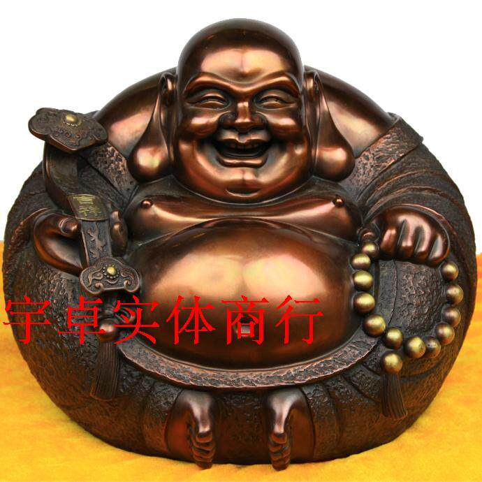 宇卓铜器 纯铜一团和气弥勒佛 大肚弥勒笑佛工艺品 摆件